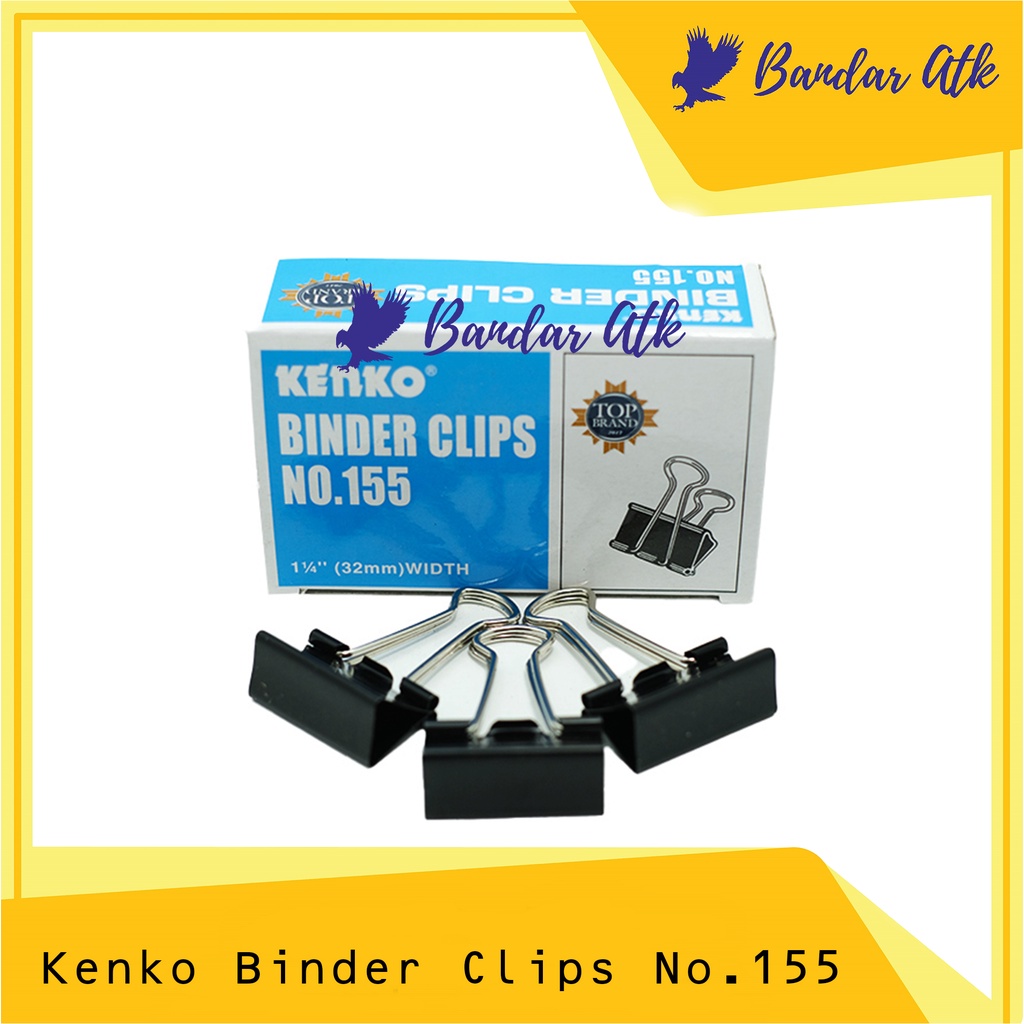 

Binder Clip No 155 KENKO Penjepit Klip Kertas Dokumen File [Pack 12 PCS]