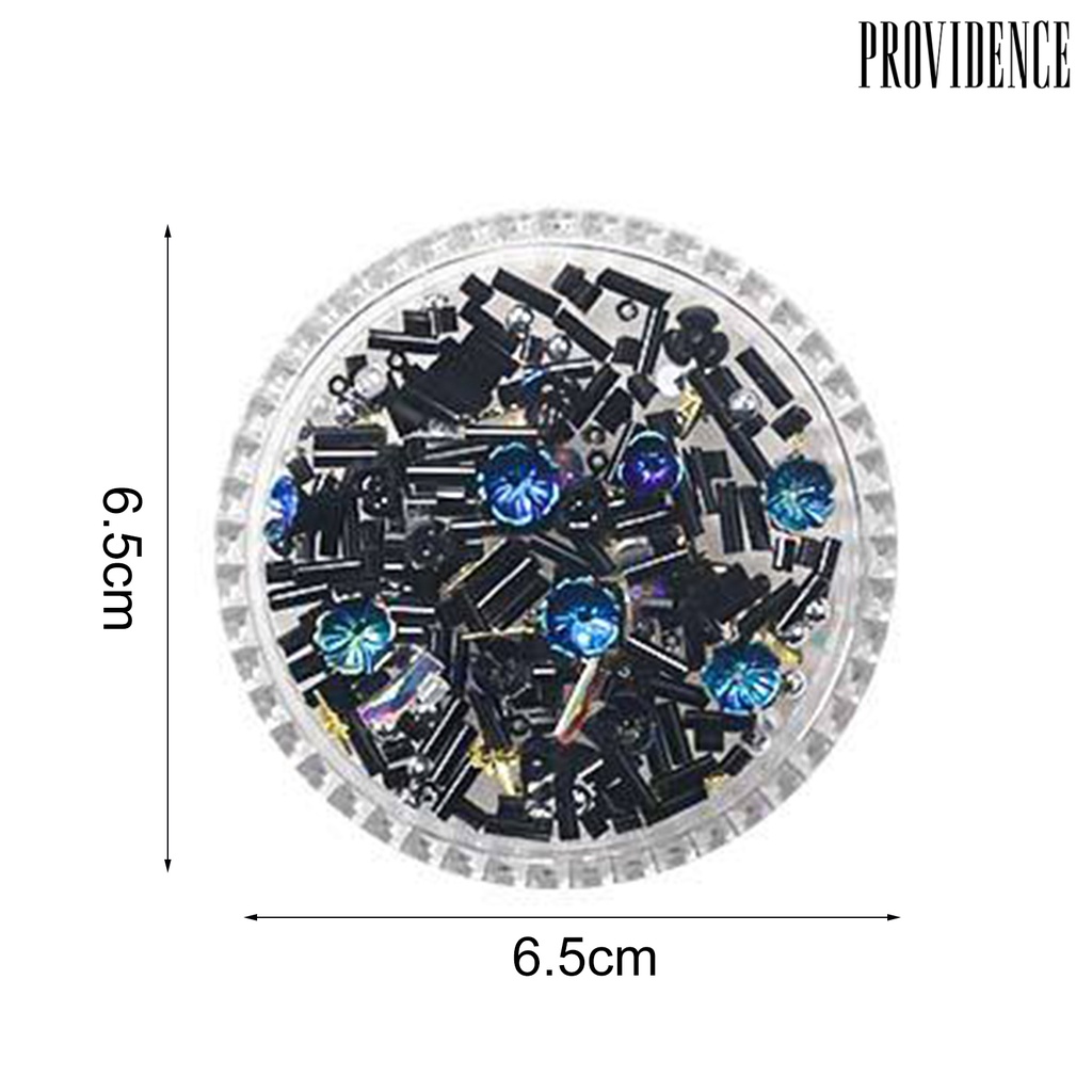 1 Kotak Ornamen Kuku 3d Bentuk Bunga Warna-Warni Aksen Berlian Imitasi Untuk Wanita