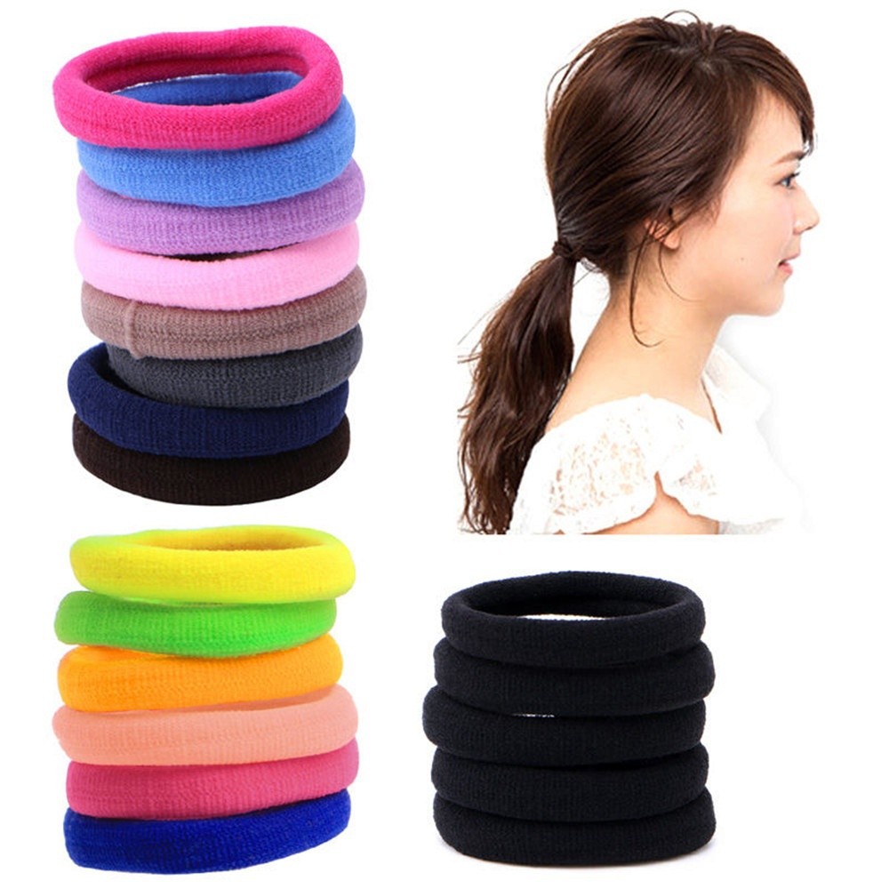 【COD Tangding】50Pcs Candy Colors Simple Elastic Hair Bands Ponytail Holder Hair Accessories Rubber Bands Girls