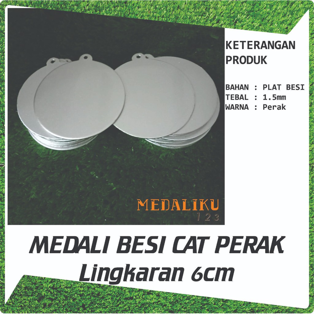 Medali Kosongan Polosan Medali Besi Bahan Plat besi Warna Perak Lingkaran 6cm