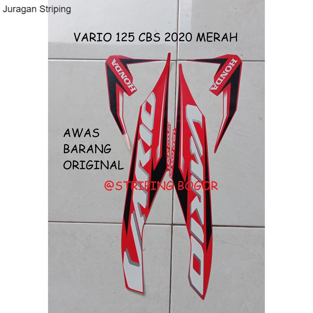 Striping Stiker Motor Honda Vario 125  CBS 2020 Lis Warna Merah