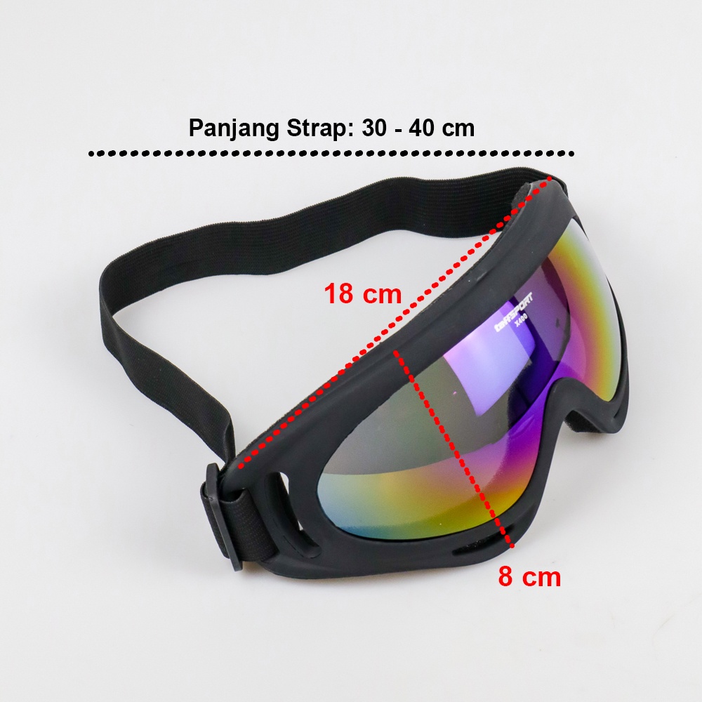 Kacamata google ski UV 400 multi color