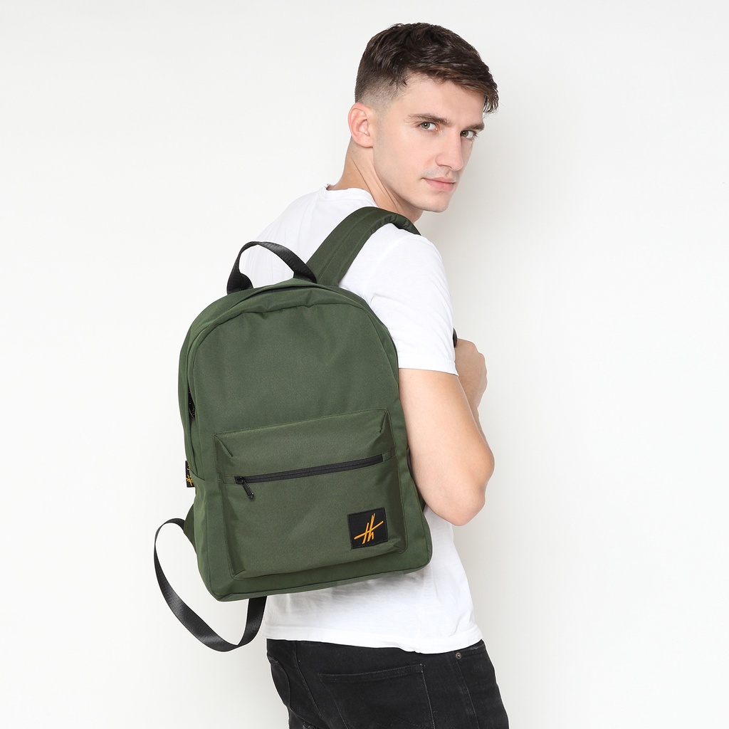 THEODOR Backpack STARK Green Army - Tas Ransel - Water Repellent - Pria Wanita - High Quality