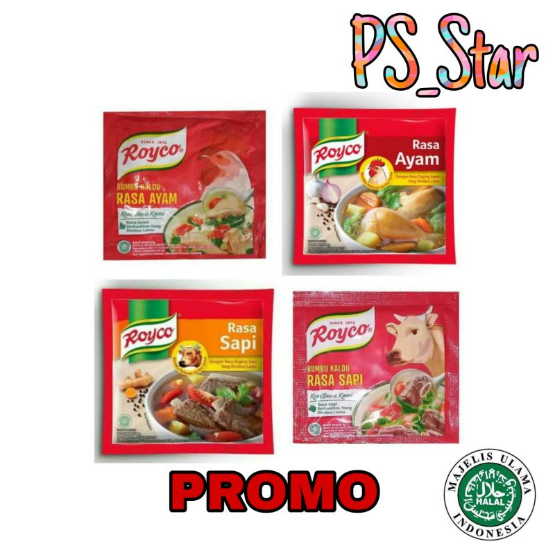 

Royco Bumbu Dapur Kaldu Sapi SF Dan Kaldu Ayam TLKM PROMO HALAL