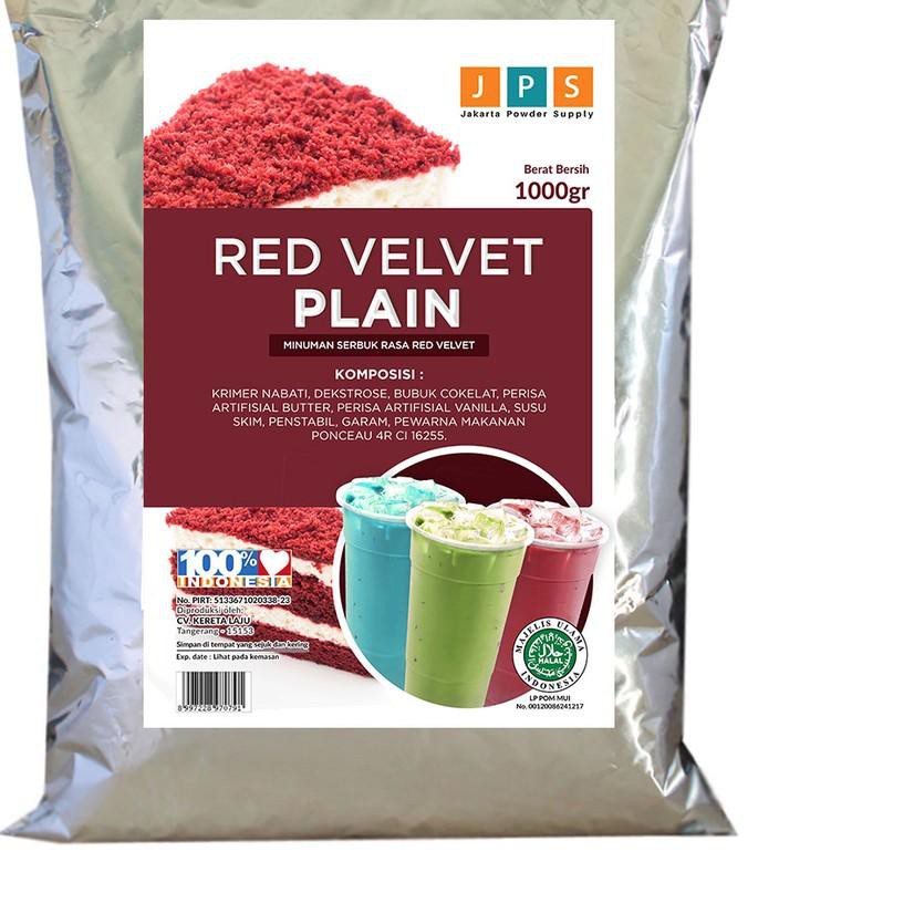 

(usv-655) Bubuk Minuman 1 kg Rasa Red Velvet - JPS Powder Plain Tanpa Gula Serbuk Instan !,