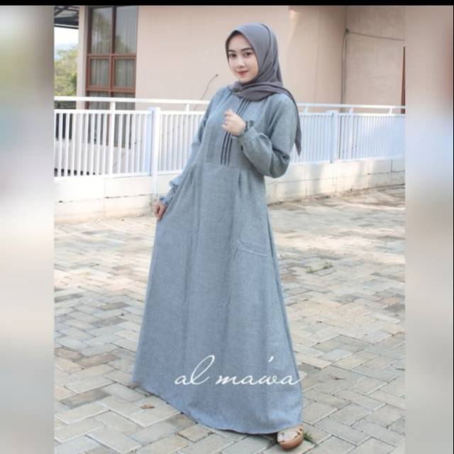 Gamis katun Madina rempel depan