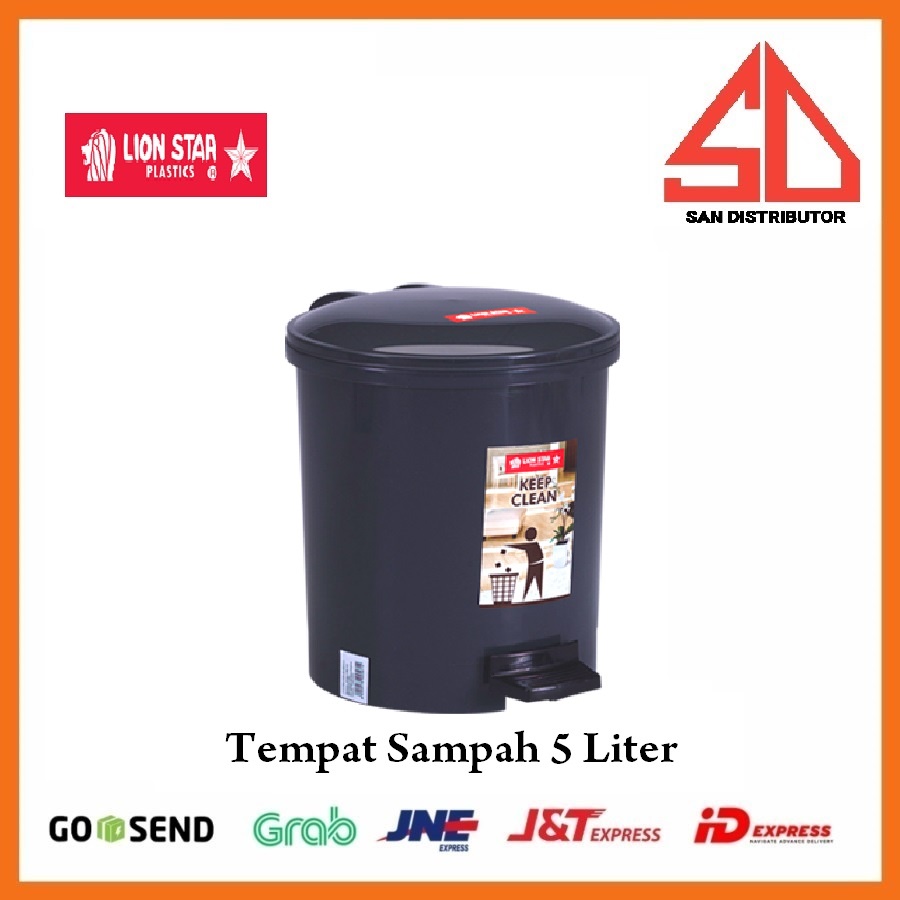 Tempat Sampah 5 Liter tong sampah Kotak Sampah Lion Star C-12 Injak Bundar