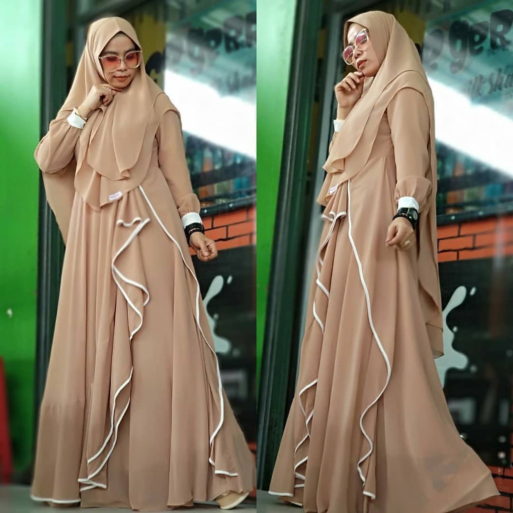 FASHION MUSLIM SYARI SHOPEE DRESS MDS - MAYRA SYARI + KHIMAR