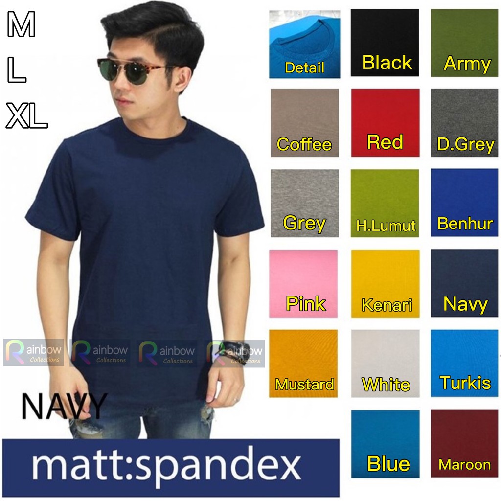 Kaos Polos Lengan Pendek Oblong O-neck / Oneck Pria -Spandex pendek