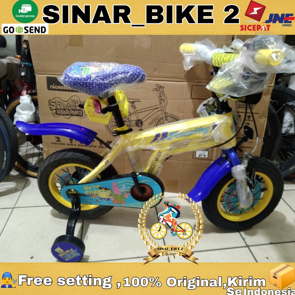 Sepeda Bmx Anak Family Bicycle LM-101 12&amp;16 Inch Spongebob Squarepants