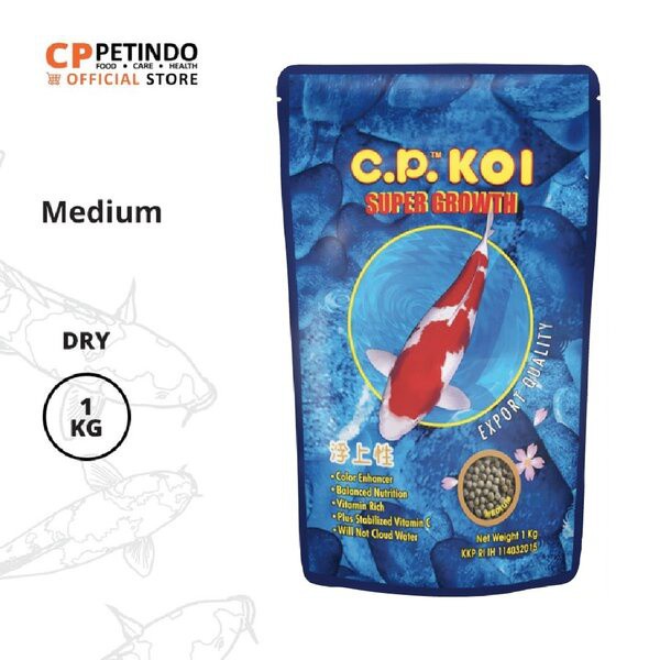 CP Koi Super Growth Size Medium M 5mm 5 mm 1kg 1 kg Pakan Makanan Ikan