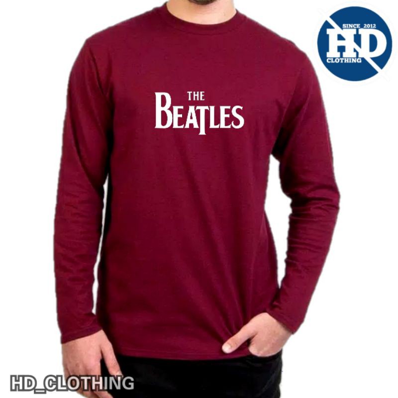 Baju kaos musik lengan panjang band the beatles