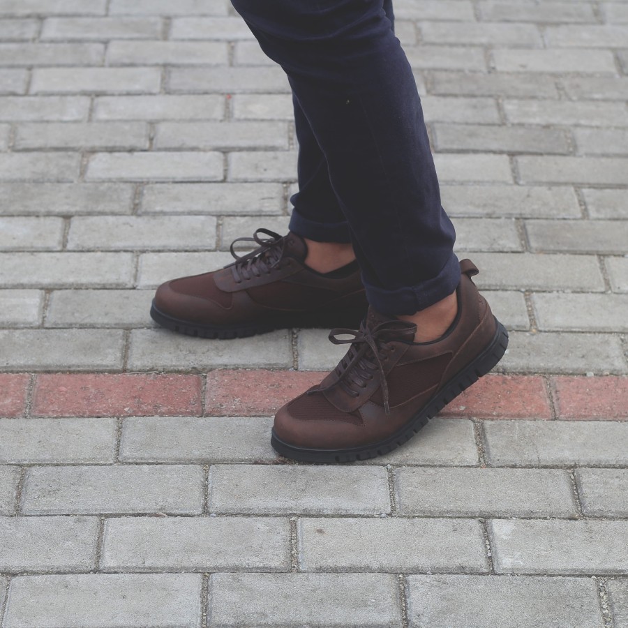SEPATU PRIA SNEAKERS KULIT ASLI BRADLEYS NICK ORIGINAL NATURAL BROWN