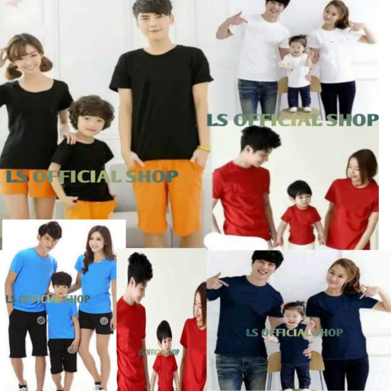 Family Couple / Kaos Couple Keluarga / Baju polos Couple Keluarga ayah ibu dan anak
