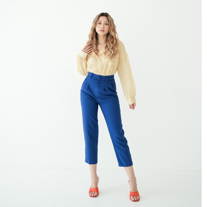 [TAVIA] CALLIE HW PANTS / HIGHWAIST PANTS / HW SKINNY PANTS / CELANA KERJA  WANITA/ CELANA BAHAN/ CELANA HIGHWAIST WANITA