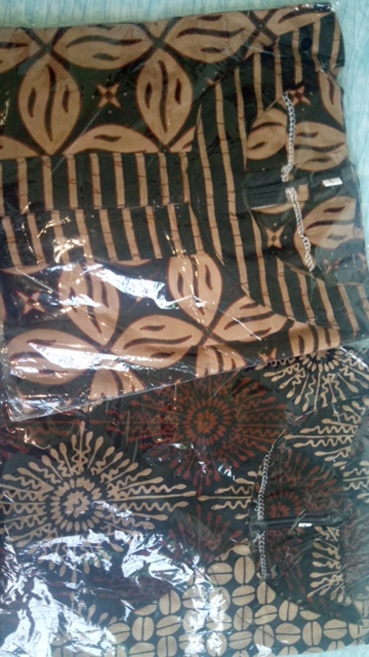 Cod | Tunik Batik Lawasan Coklat Kekinian Modern M - Jumbo