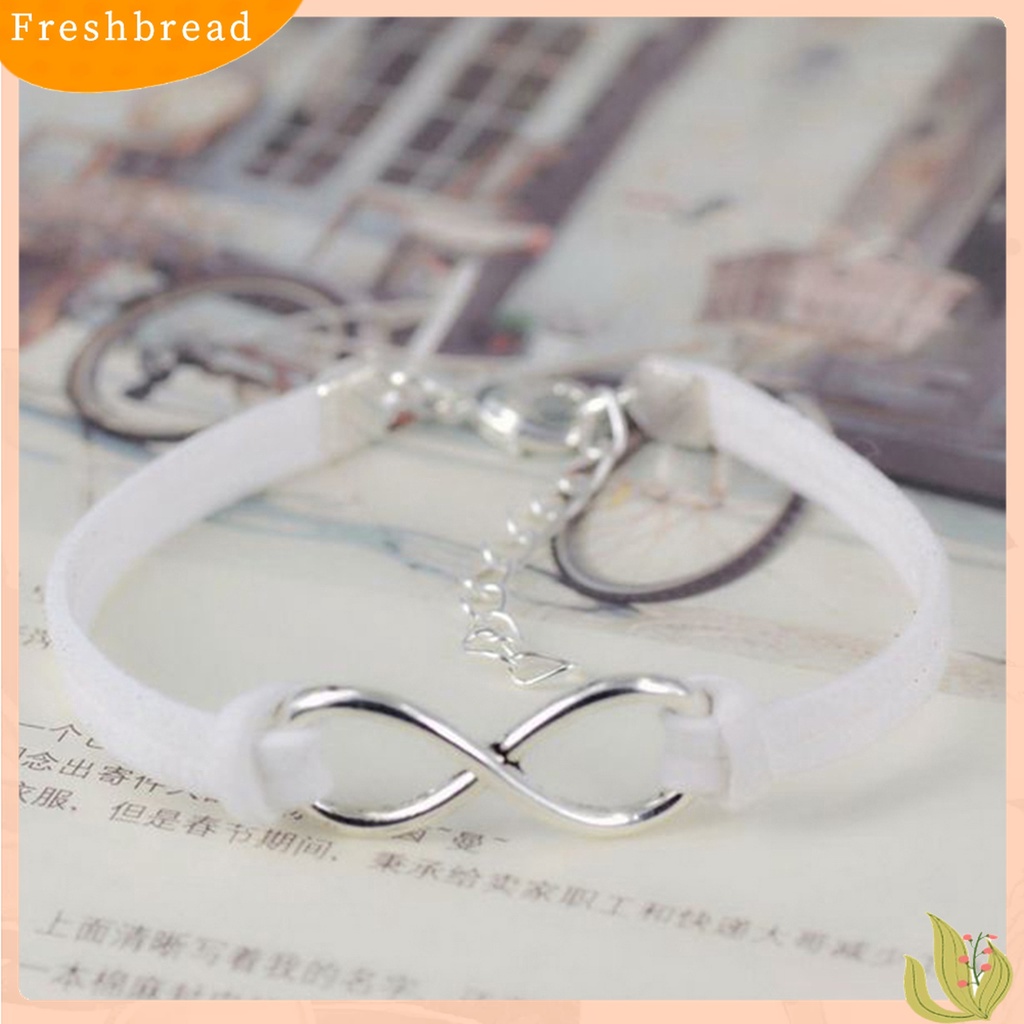 ?Fresh?? Gelang Tangan Unisex/Pasangan Tali Velvet Hias Simbol 8 Infinity Simple