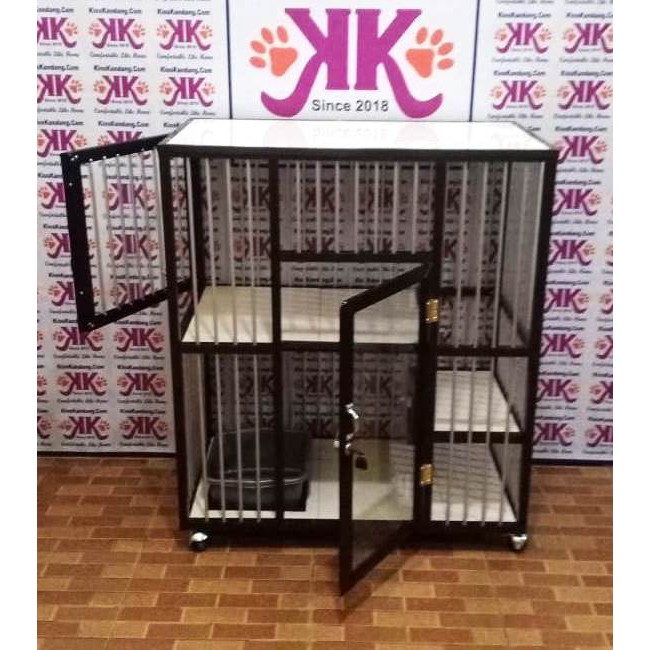 Kandang Kucing Alumunium Tipe KKC-02M (Uk. 80x45x90cm) 2 Lantai Minimalis-2