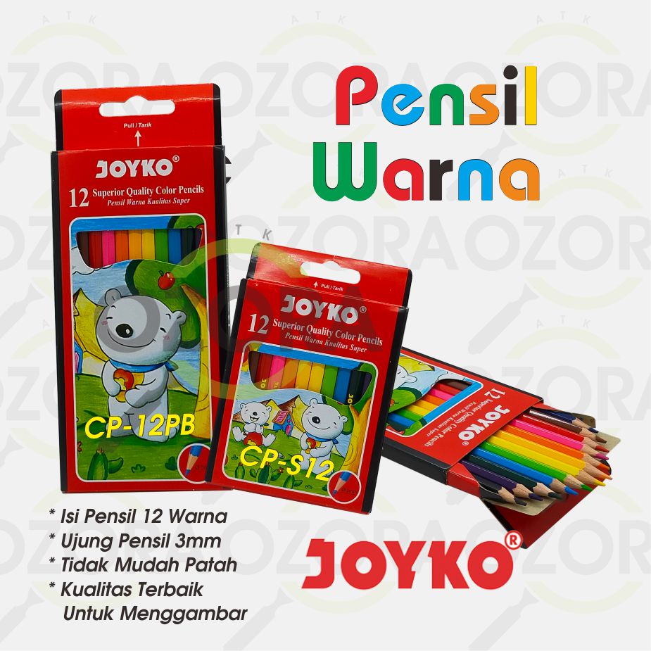 

Pensil Warna Joyko Superior Quality Color Pencils Hexagonal Grip 12 Warna