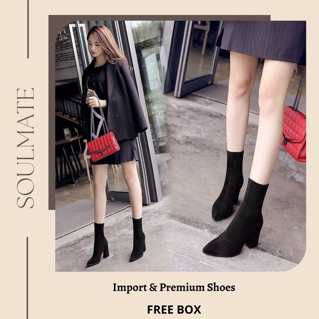 SOULMATE SM-020 Sepatu Boots Wanita Fashion Import Premium Quality