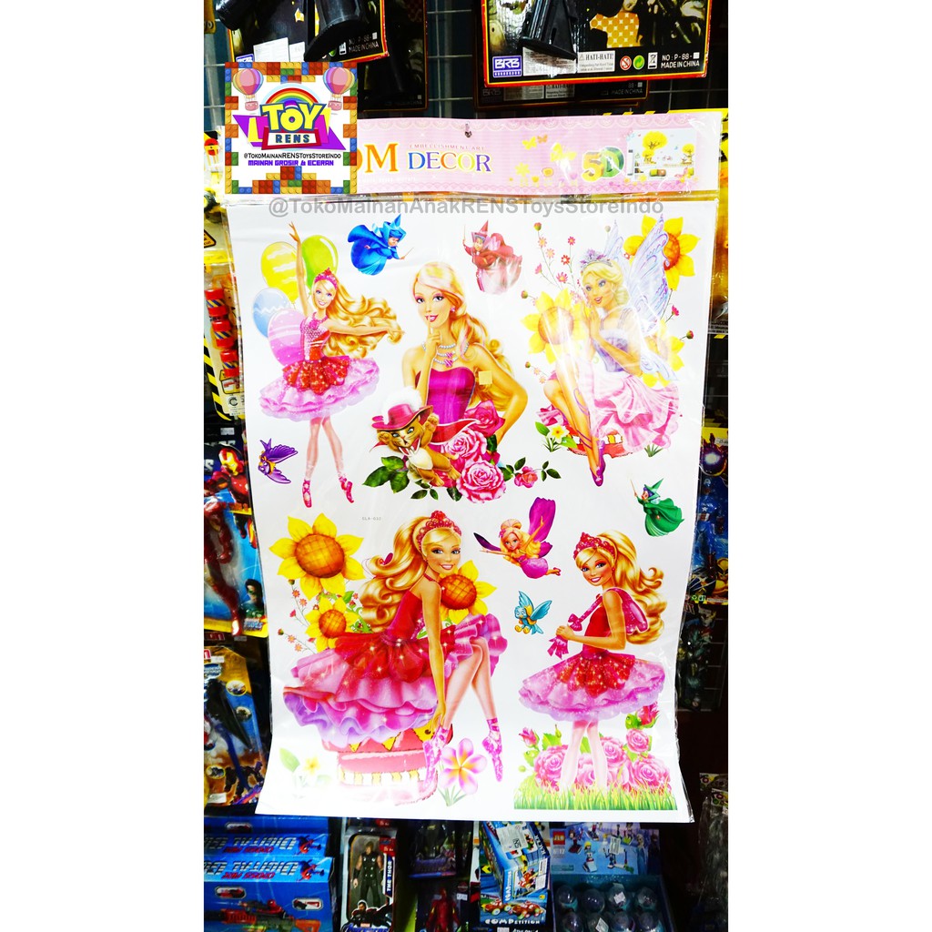 STIKER RUMAH 3D WALL STICKER KARTUN ANAK BAYI PEREMPUAN LAKI WALLPAPER TEMPELAN DINDING BESAR 80X50