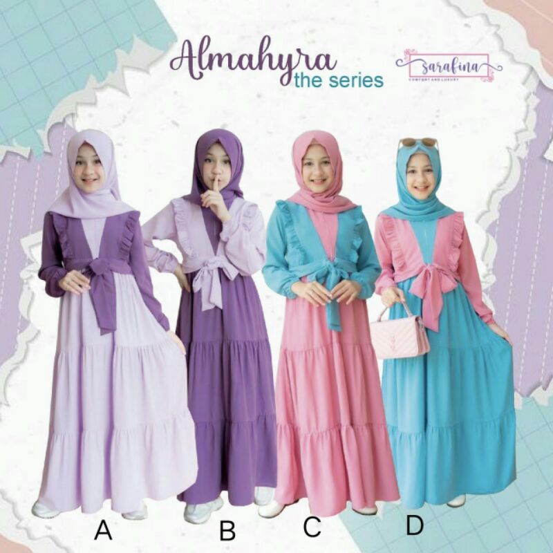 set gamis  6-9th /gamis remaja/gamis anak tanggung/gamis anak syari