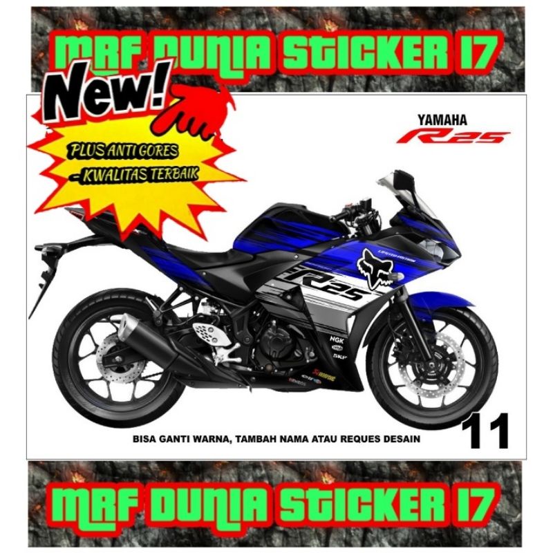 Sticker decal Yamaha R25 Full Body dekal Yamaha R25 Stiker Decal Yamaha R25 Modif 11