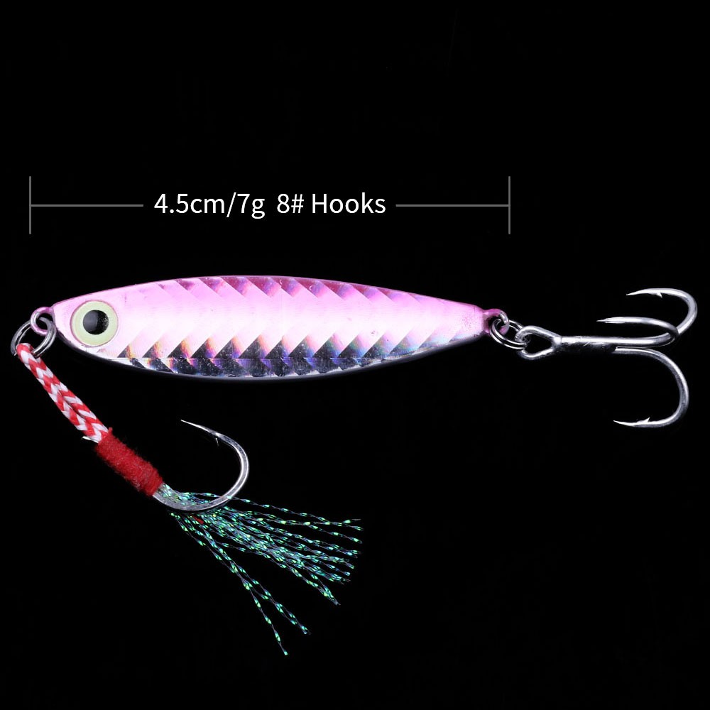 HENGJIA New 1pcs Metal Jig Umpan Pancing Swimbait 7g/10g/15g/20g Laser Fishing Lure Alat Pancing Bait Ikan Kail Tackle