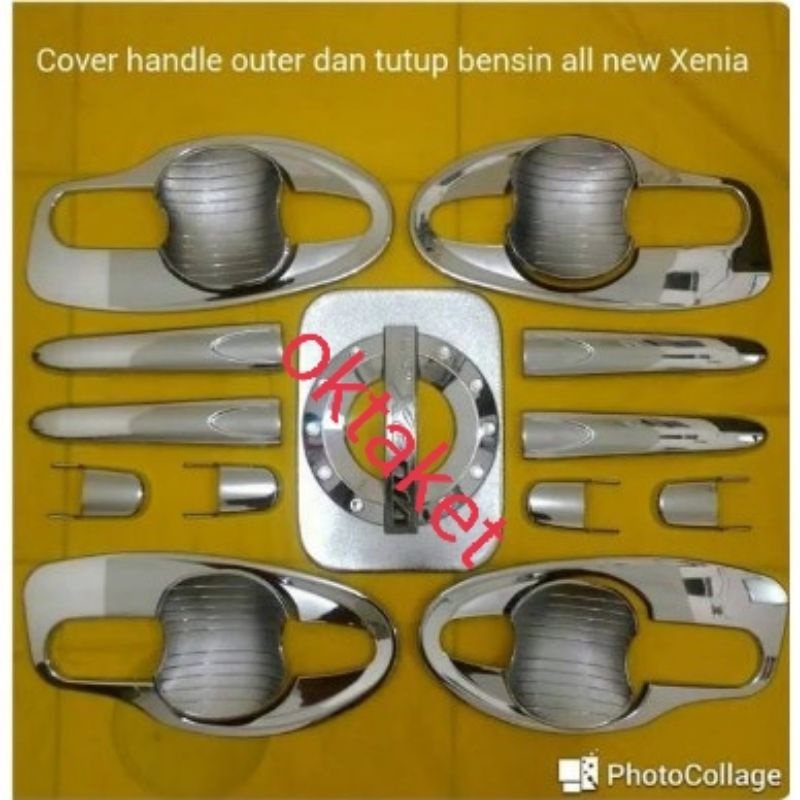 paket outer handle dan tank cover Avanza Xenia 2012- 2019 hitam chrome