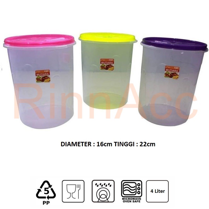 Toples Plastik 4 Liter Kmp / Krupuk / Sealware / Food Storage / Food Container