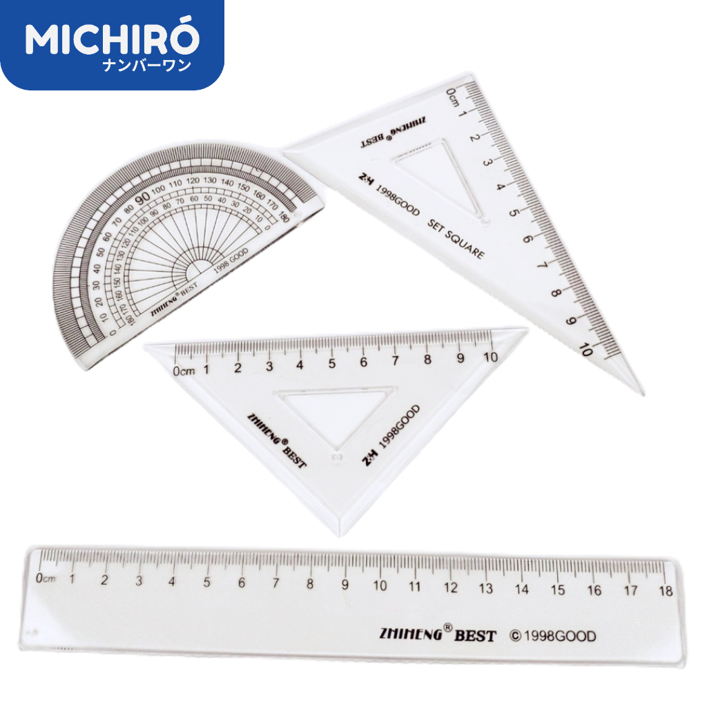 

Michiro Penggaris Unik Set Berisi 4Pcs Geometry Ruler Set