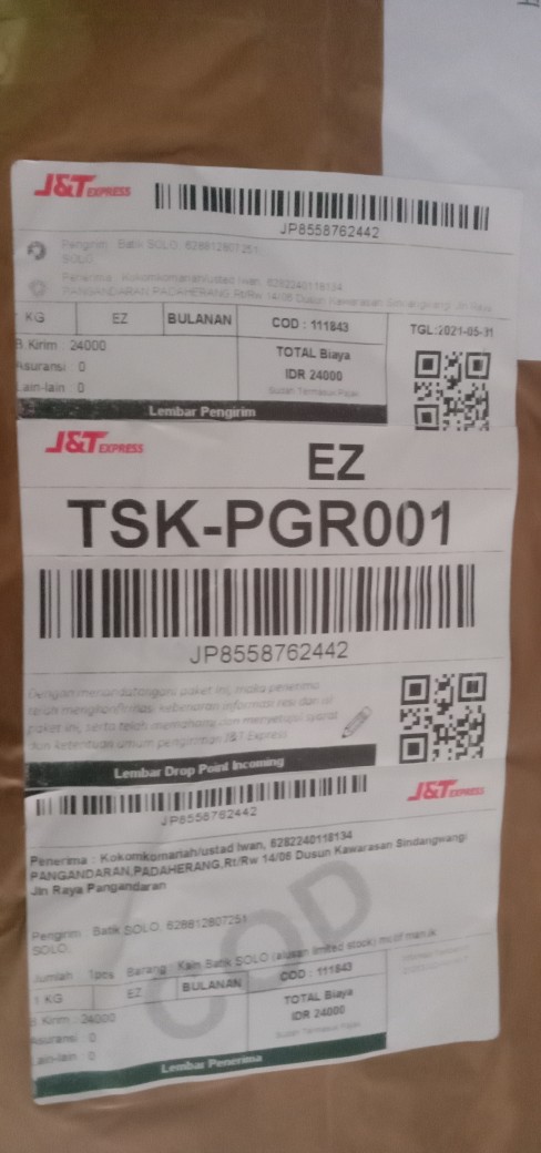 Kain Batik Solo (alusan Limited Stock) Motif Manuk Nangkring Warna Biru Langit Muda