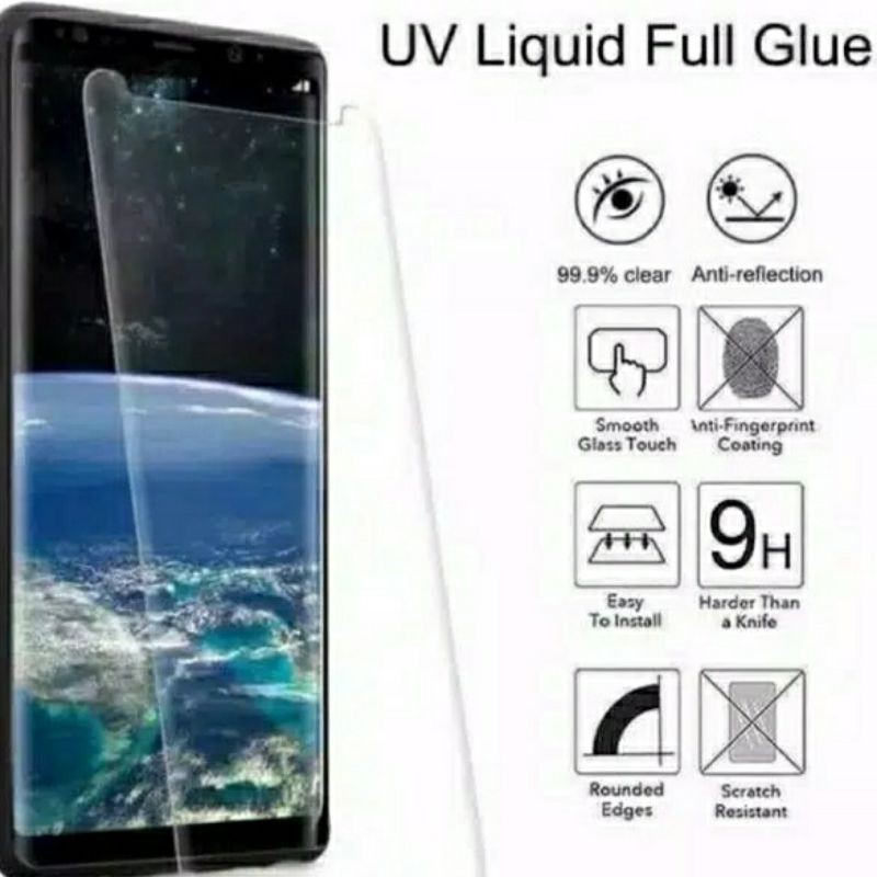 tempered glass S21 ultra S21 S21+ note 8 note 9 S8+ S9+ S10+ anti gores kaca uv glass nano liguid