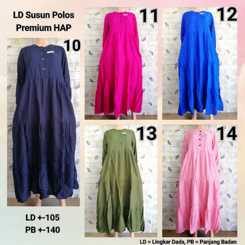 BARU! LD Susun Polos HAP Premium Adem Rayon Busui Friendly