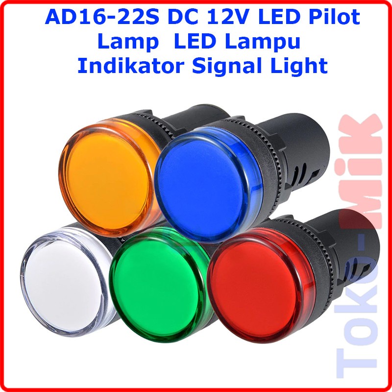 AD16-22S DC 12V LED Pilot Lamp LED Lampu Indikator Signal Light