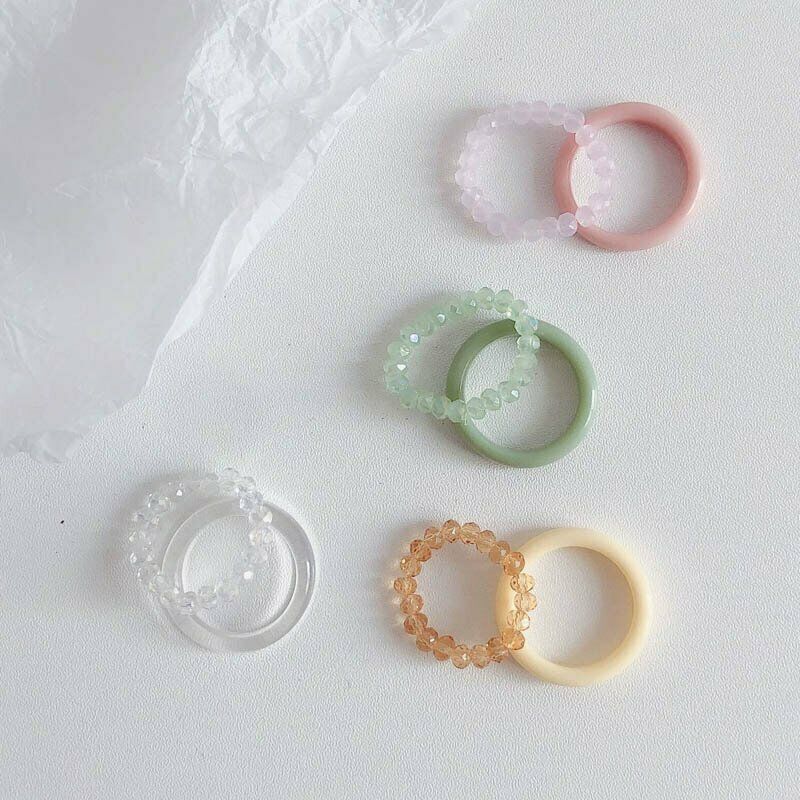 2020 Cincin Resin Akrilik Transparan Warna-Warni Untuk Wanita