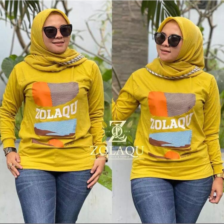 Atasan Wanita Lengan Panjang Zolaqu Muslimah //Termurah // Terlaris // Kaos Wanita // TRENDY//TERBARU 2022