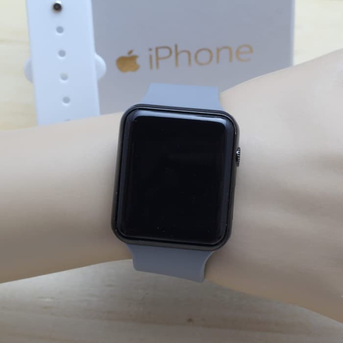 JAM TANGAN LED FASHION DIGITAL HITAM/GOLD/SILVER/PUTIH/ABU/NAVY-Abu