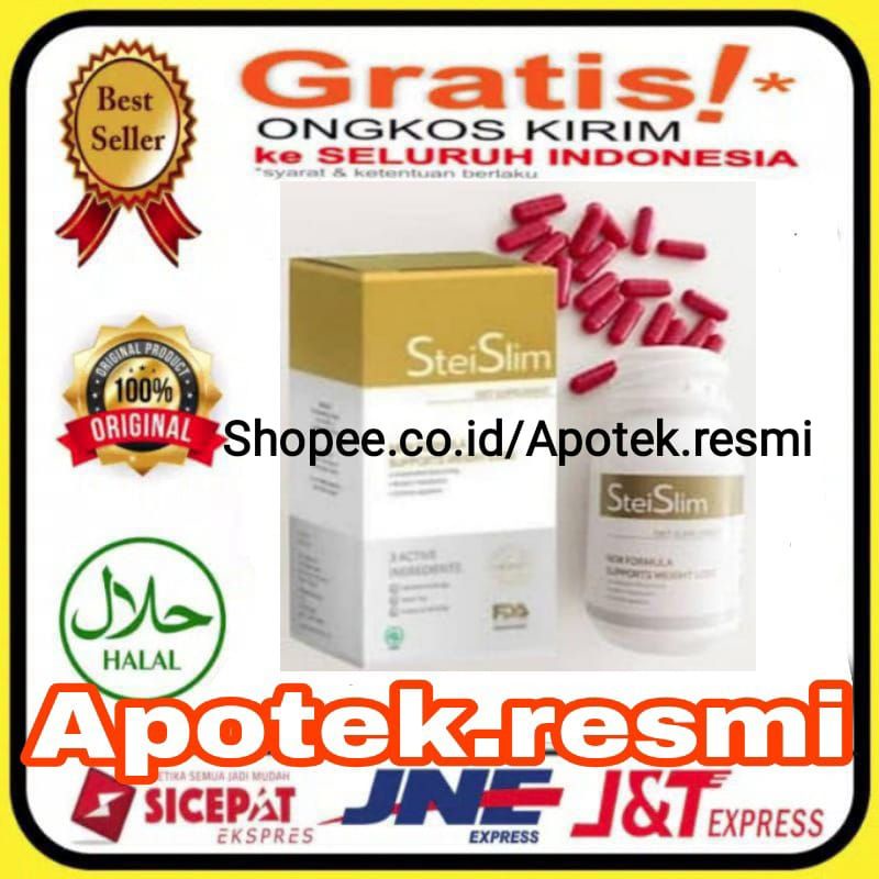 SteiSlim Asli BPOM Obat Pelangsing Penurun Berat Badan Diet Herbal Alami Original Fast Strong
