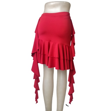 ROK LINE DANCE  DANSA MODEL RUFFLE RUMBAI 2 TUMPUK ROK KOREA