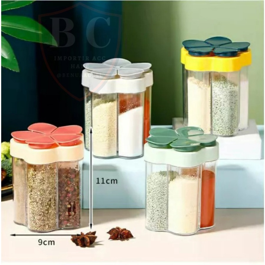 Tempat Bumbu Dapur Minimalis 5 Sekat / Kotak penyimpanan Bumbu 5in1 White_Cell