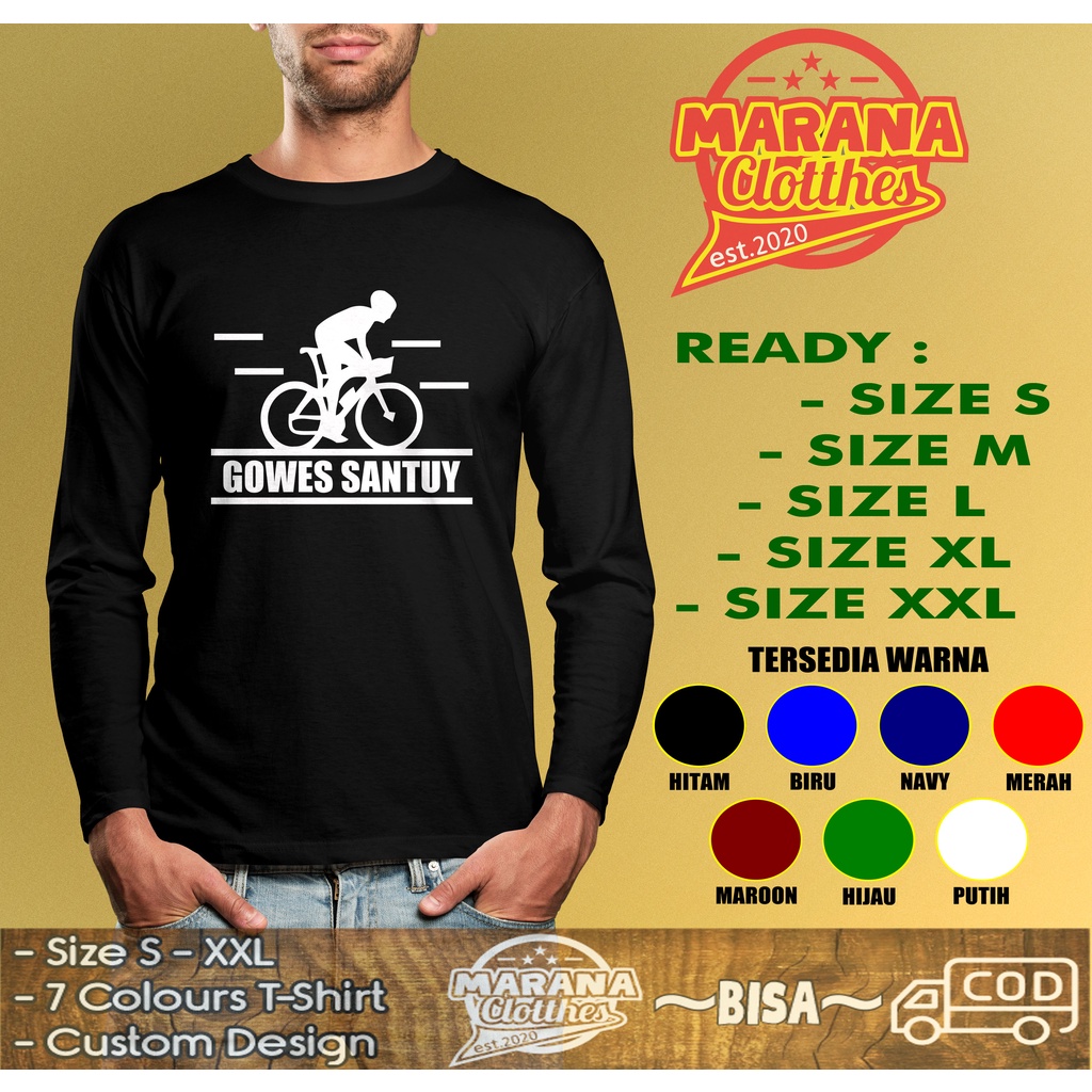 Kaos Sepeda Gowes Santuy Lengan Panjang  Baju Sport