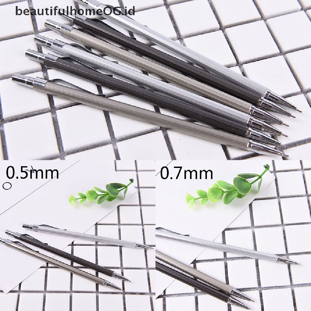 Pensil Mekanik Otomatis Bahan Metal Ukuran 0.5 / 0.7mm Untuk Menulis / Menggambar