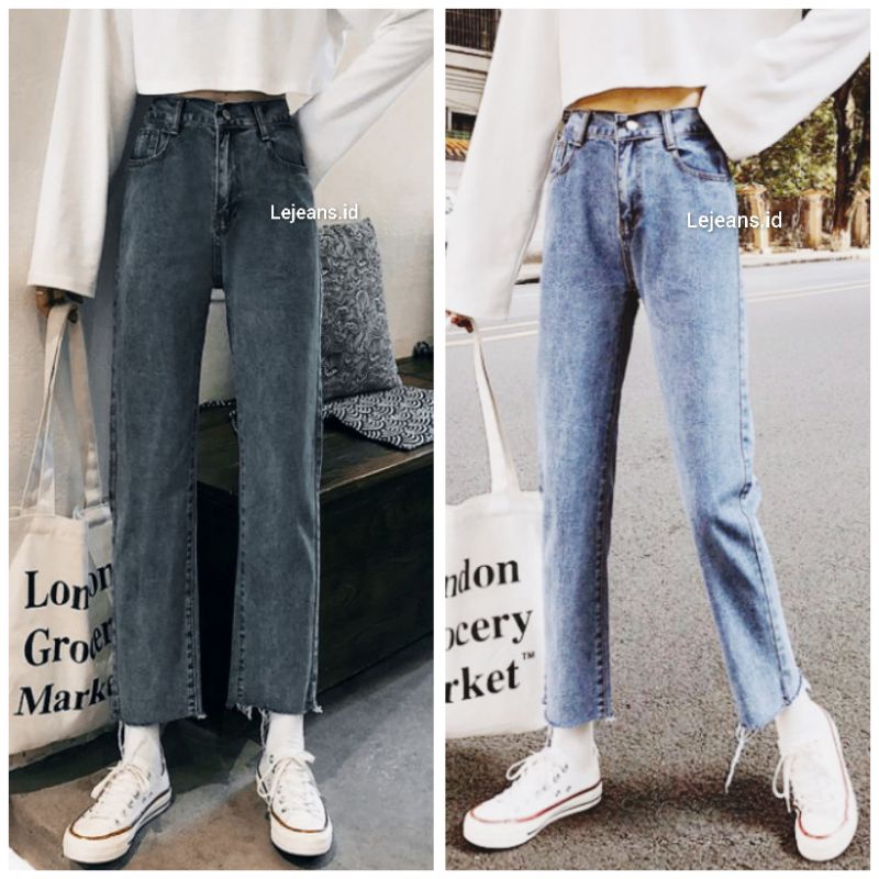 ( 27-34 ) HW PANTS NON STRETCH KEKINIAN BARU JEANS WANITA NON ONE SLICE | HIPSTER CUT KNEE MURAH HITS KEKINIAN