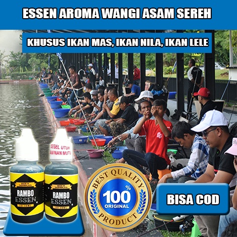 Essen Rambo Aroma Wangi Asam Sereh, Untuk Ikan Mas, Ikan Nila, Ikan Lele, Essen Ikan Mas, Essen Ikan