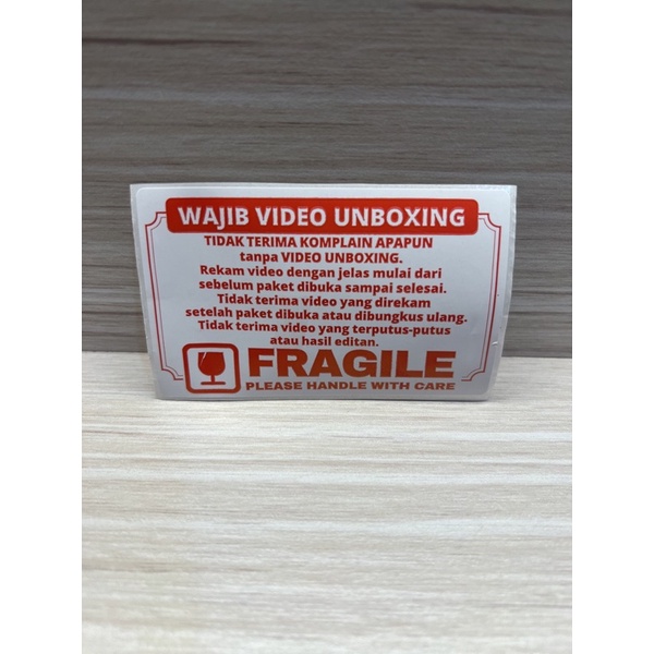 

(isi 20) STICKER FRAGILE DAN VIDEO UNBOXING 8x5cm