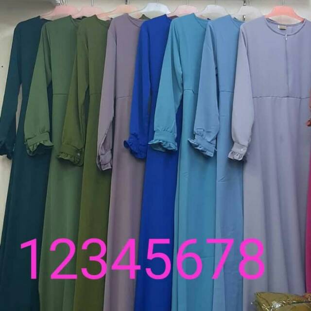 Gamis polos saura Zaleta Original uk S M L XL XXL XXXL