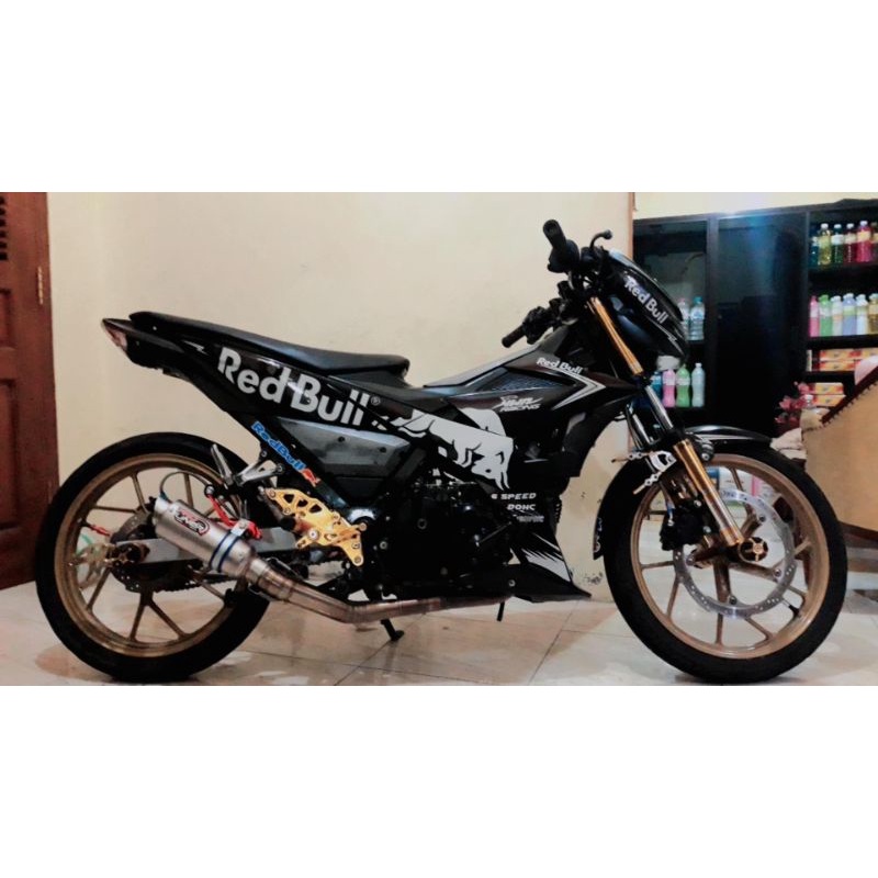 Stiker Striping Satria Fu Injeksi RedBull