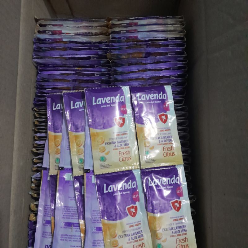 lavenda 8gr lotion anti nyamuk isi 12 sachet ( 1 renceng )