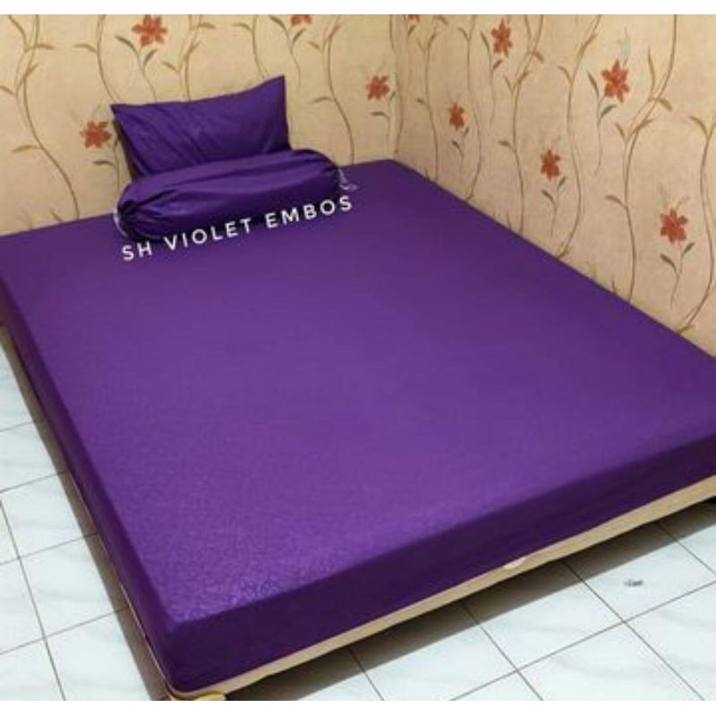 TERBARU ‼️ SPREI EMBOS POLOS ukuran 120 160 180 // WARNA VIOLET